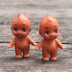 Vintage 2" Mini Kewpie Dolls Taiwan 50s 60s Rubber Soft Plastic African American